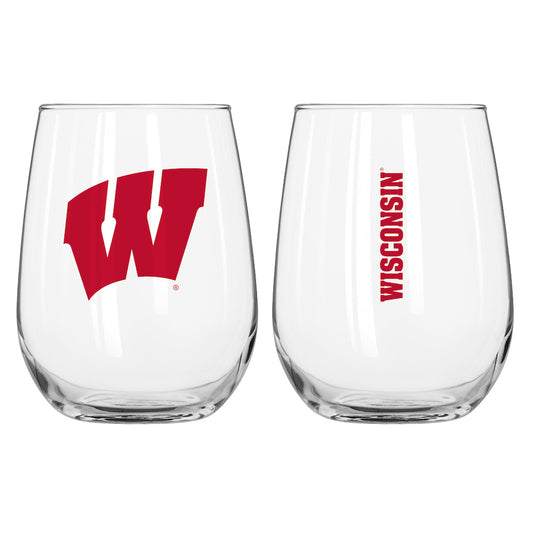 Wisconsin Badgers Stemless Wine Glass