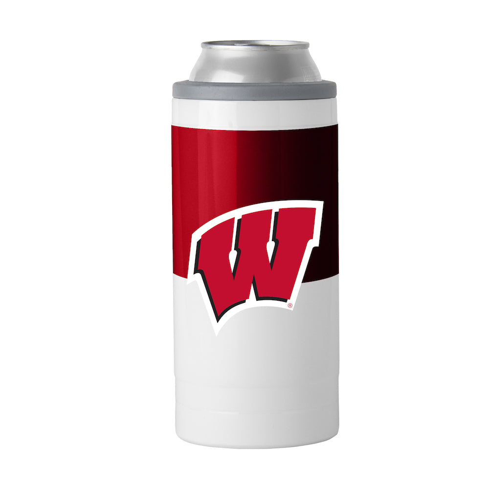 Wisconsin Badgers colorblock slim can coolie