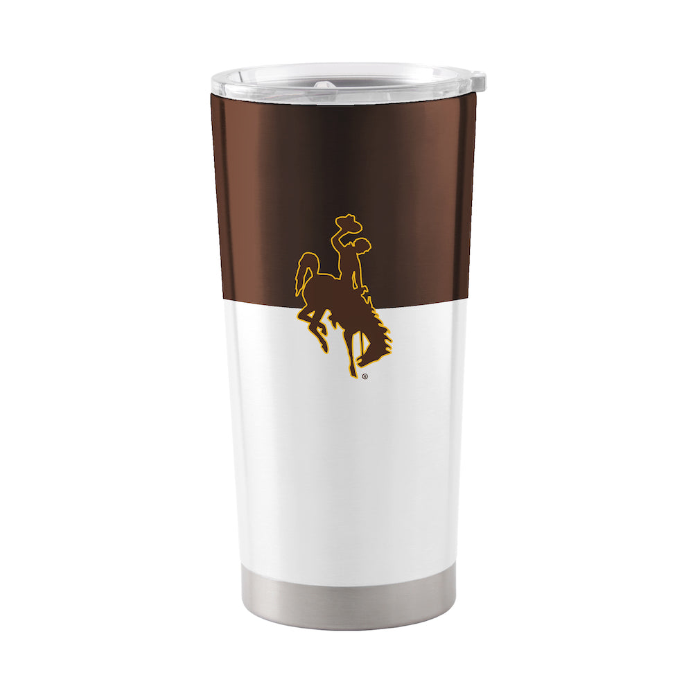 Wyoming Cowboys 20 oz color block travel tumbler