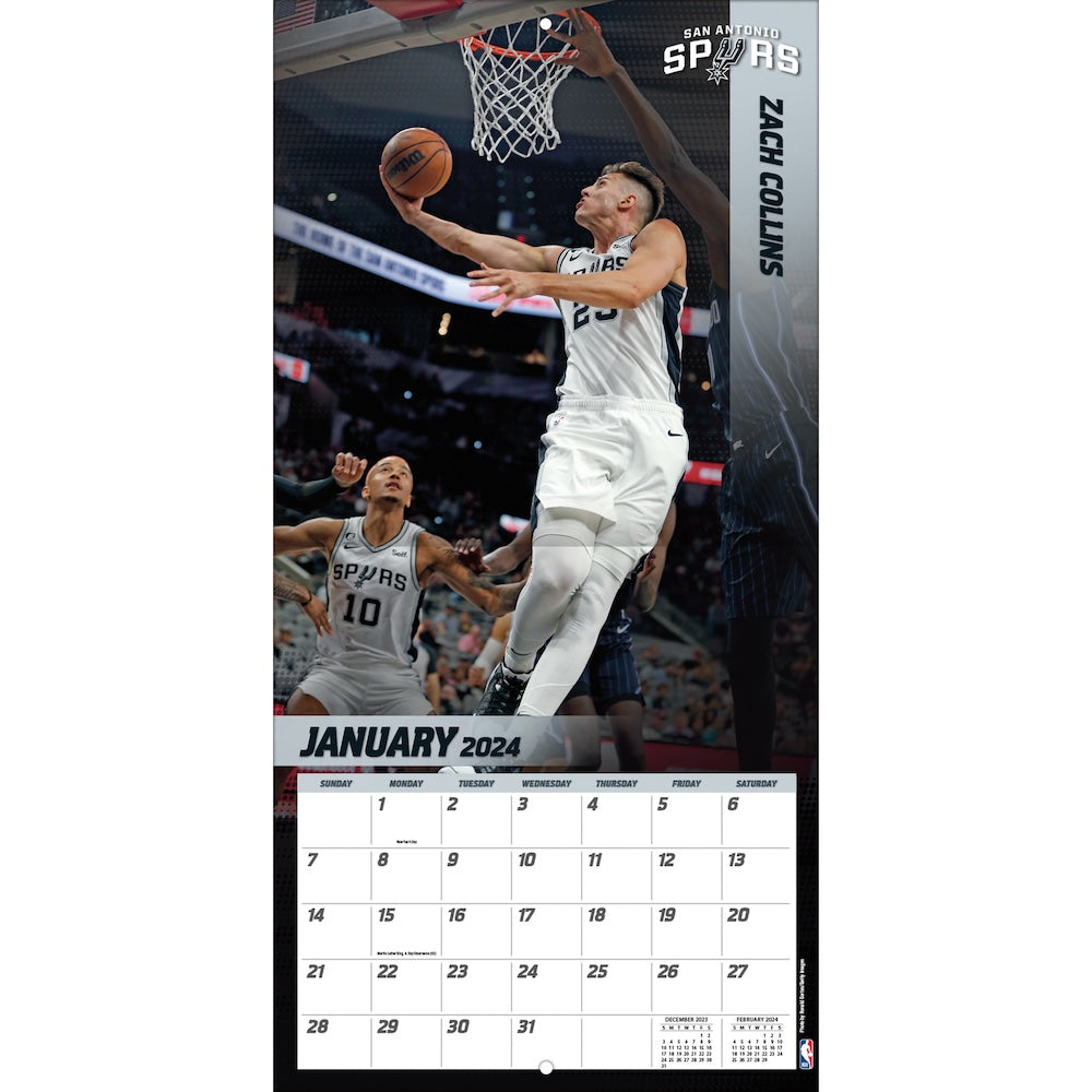 San Antonio Spurs Team Photos Wall Calendar Inside