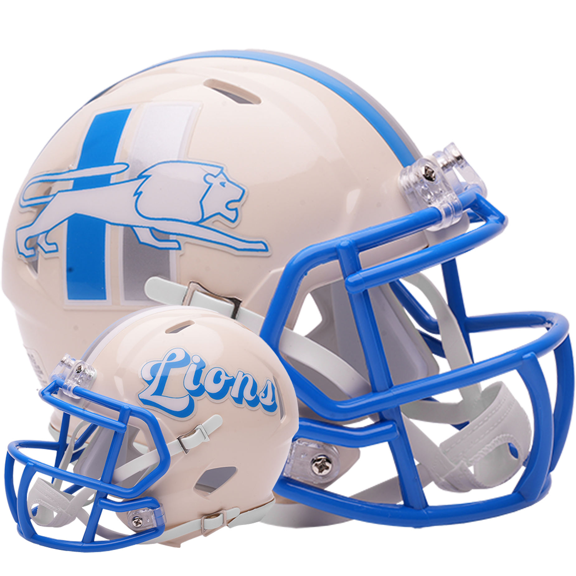 Detroit Lions Riddell Speed Mini Football Helmet retro officially licensed NFL collectible