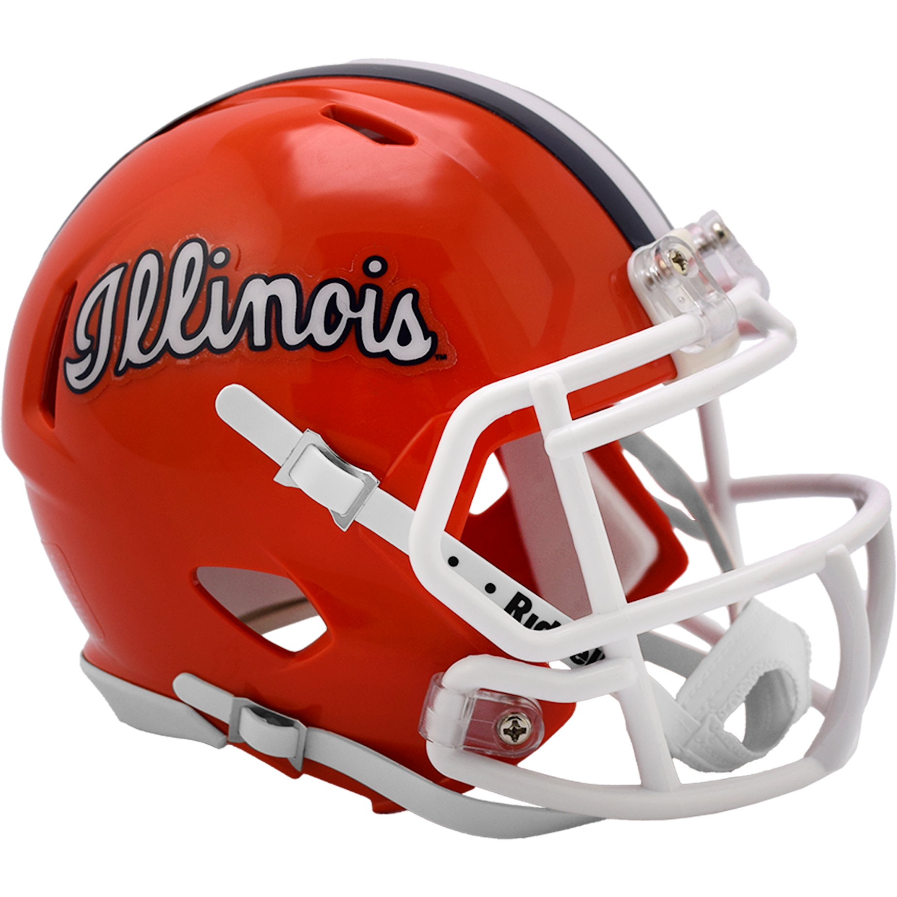 Illinois Fighting Illini script logo mini helmet
