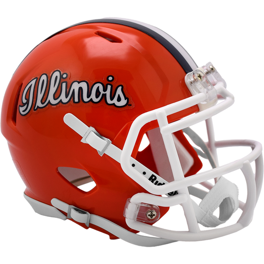  Illinois Fighting Illini script logo mini helmet