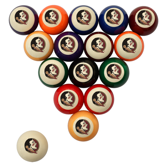 Buy Official Florida-State-Seminoles Regulation Billiard Ball Set - Premium College Pool Table Balls Front View