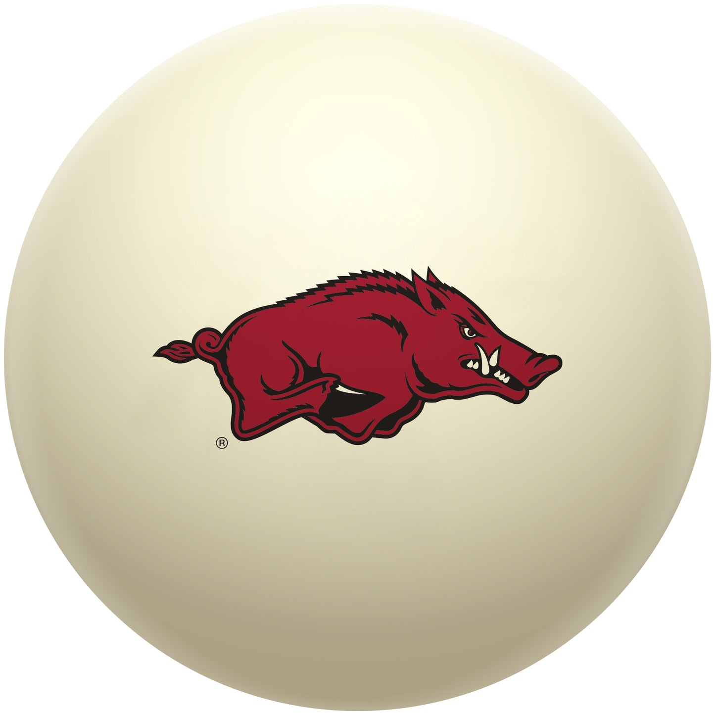 Buy Official Arkansas-Razorbacks-Pool-Cue-Ball Regulation Pool Table Cue Ball   Premium College Billiard Replacement Ball Front View