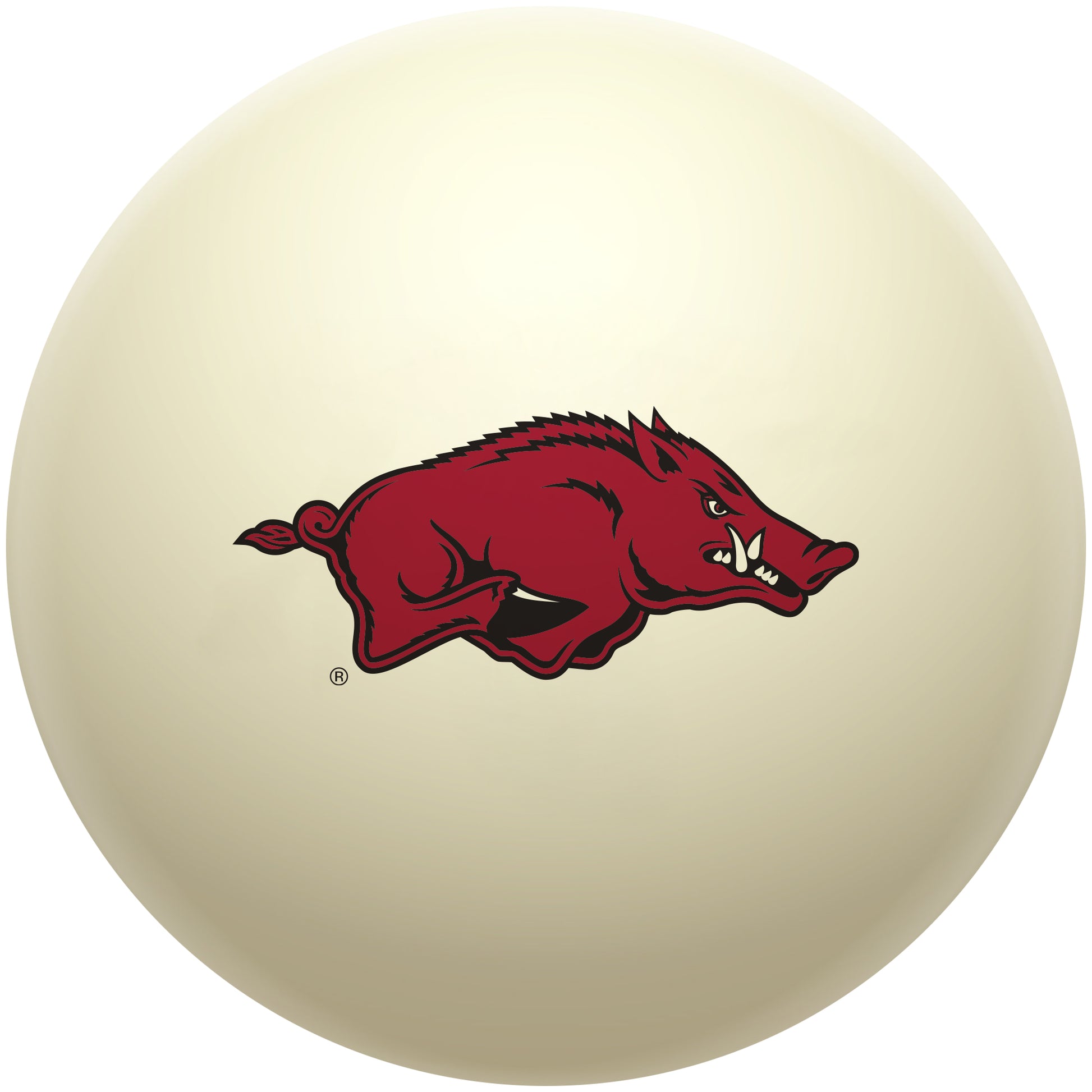 Buy Official Arkansas-Razorbacks-Pool-Cue-Ball Regulation Pool Table Cue Ball   Premium College Billiard Replacement Ball Front View