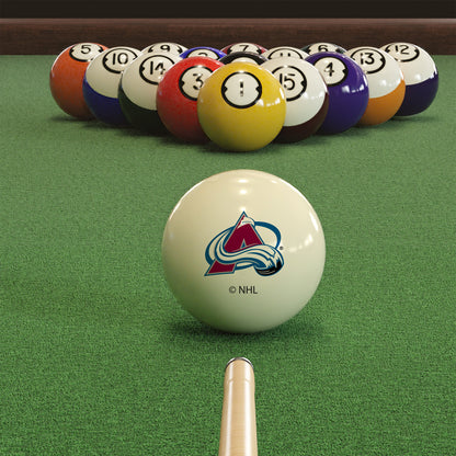 Colorado Avalanche NHL pool table cue ball - lifestyle photo