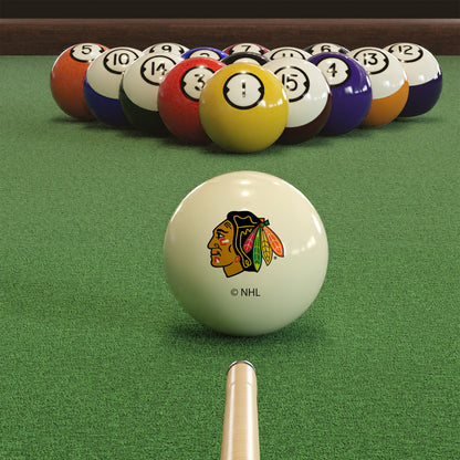 Chicago Blackhawks NHL pool table cue ball - lifestyle photo