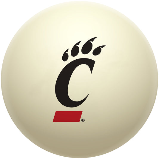 Buy Official Cincinnati-Bearcats-Pool-Cue-Ball Regulation Pool Table Cue Ball   Premium College Billiard Replacement Ball Front View
