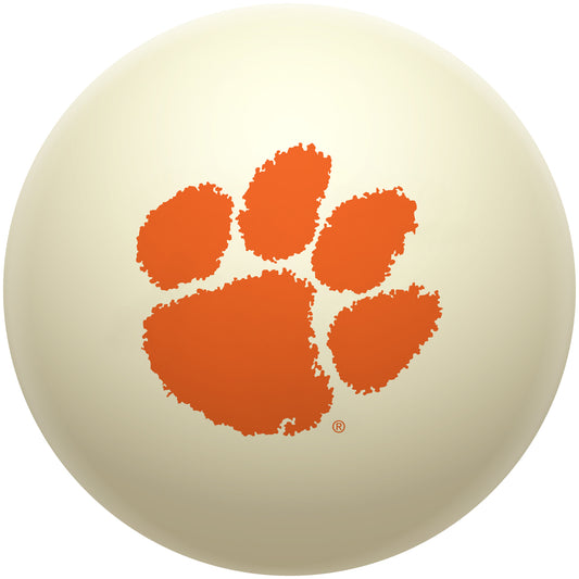 Buy Official Clemson-Tigers-Pool-Cue-Ball Regulation Pool Table Cue Ball   Premium College Billiard Replacement Ball Front View