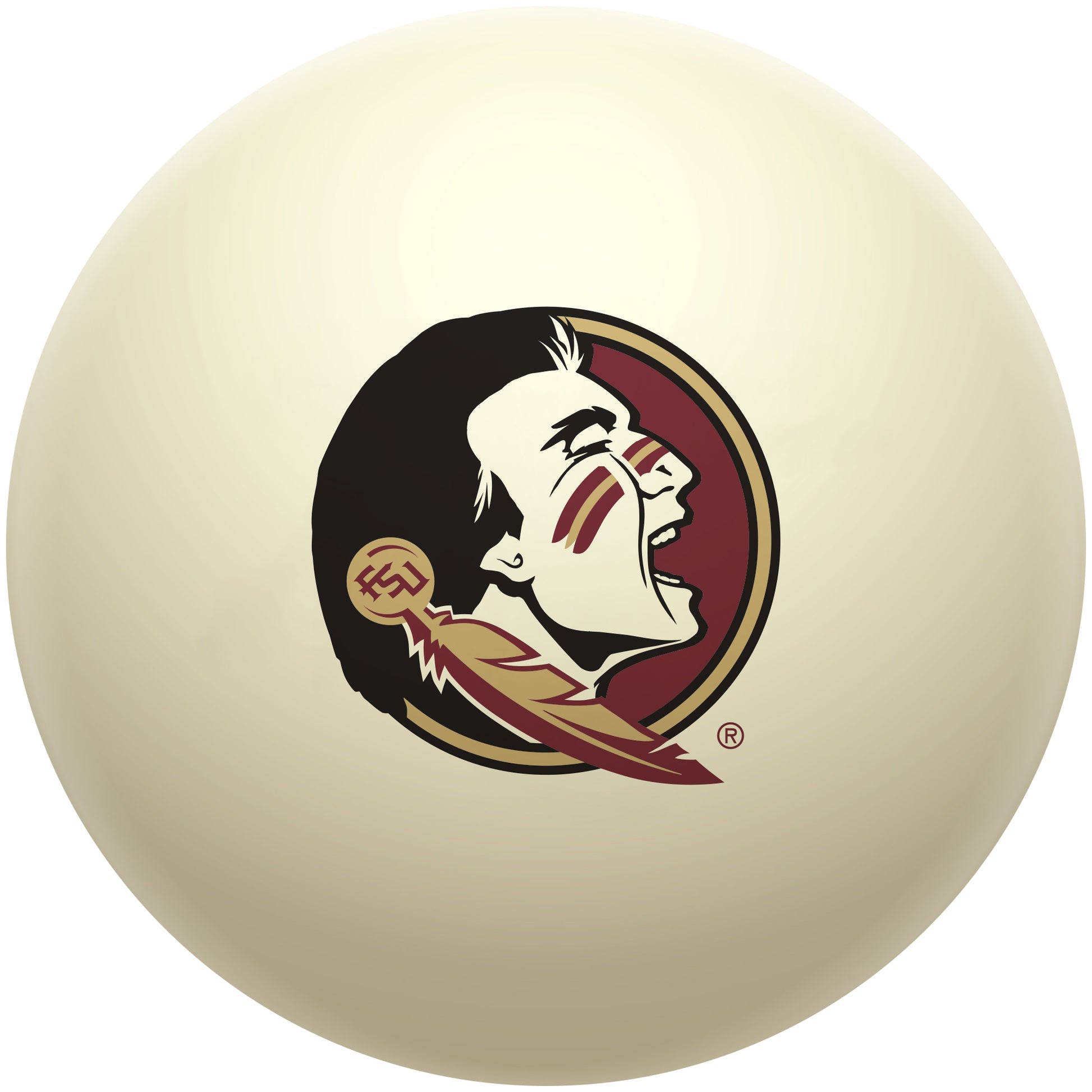Buy Official Florida-State-Seminoles-Pool-Cue-Ball Regulation Pool Table Cue Ball   Premium College Billiard Replacement Ball Front View