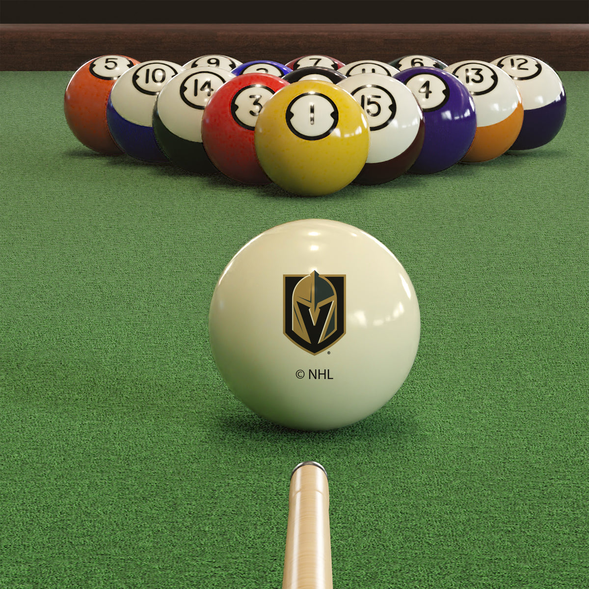 Vegas Golden Knights NHL pool table cue ball - lifestyle photo