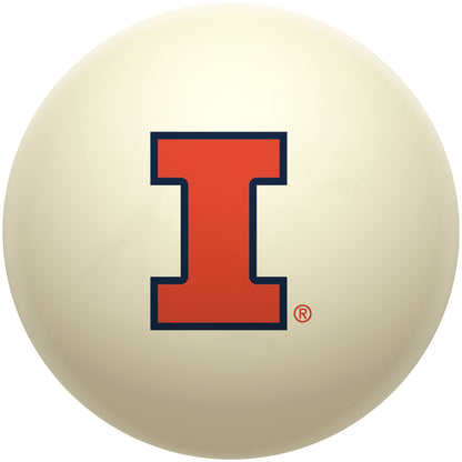 Buy Official Illinois-Fighting-Illini-Pool-Cue-Ball Regulation Pool Table Cue Ball   Premium College Billiard Replacement Ball Front View