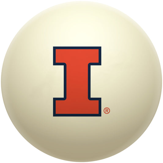 Buy Official Illinois-Fighting-Illini-Pool-Cue-Ball Regulation Pool Table Cue Ball   Premium College Billiard Replacement Ball Front View