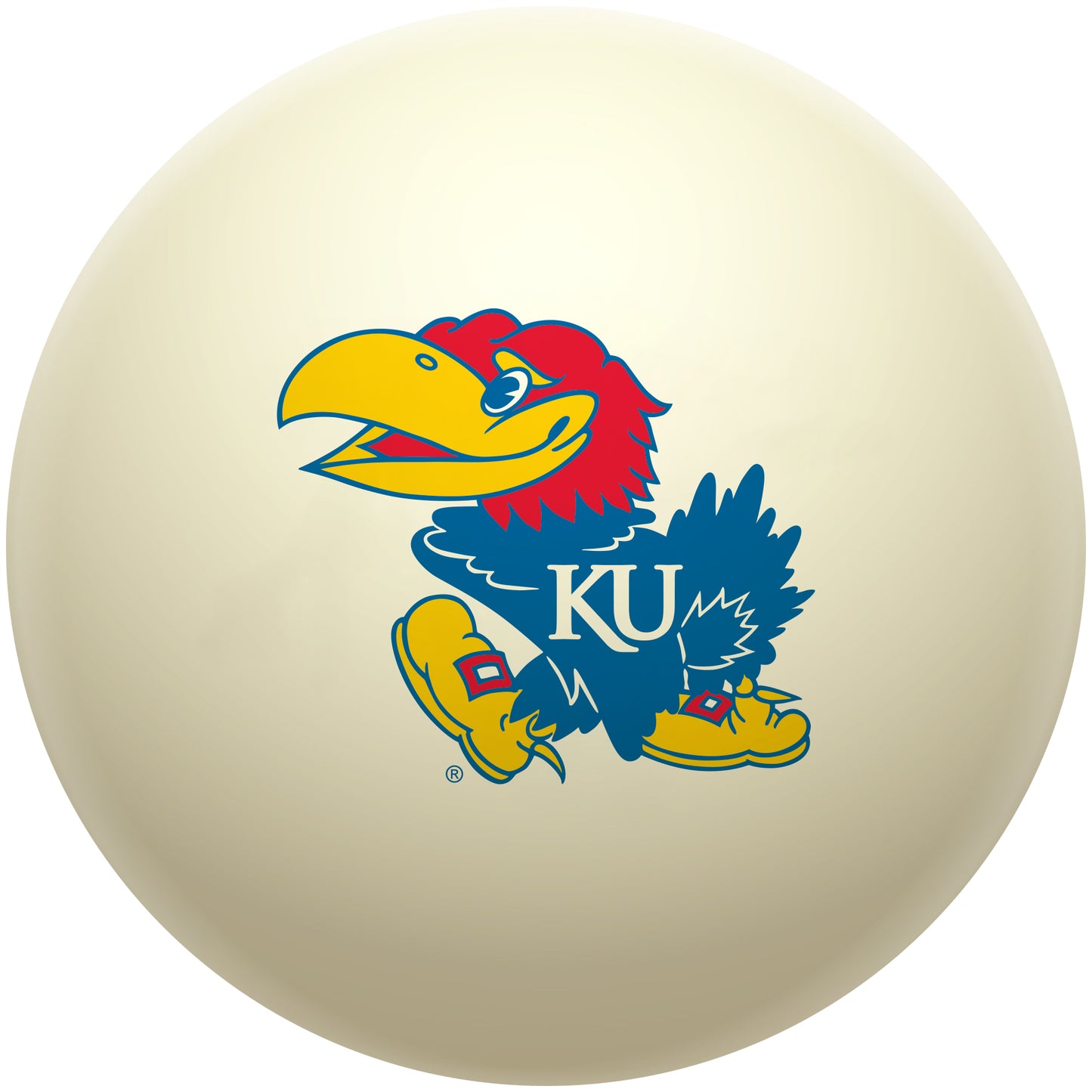 Buy Official Kansas-Jayhawks-Pool-Cue-Ball Regulation Pool Table Cue Ball   Premium College Billiard Replacement Ball Front View