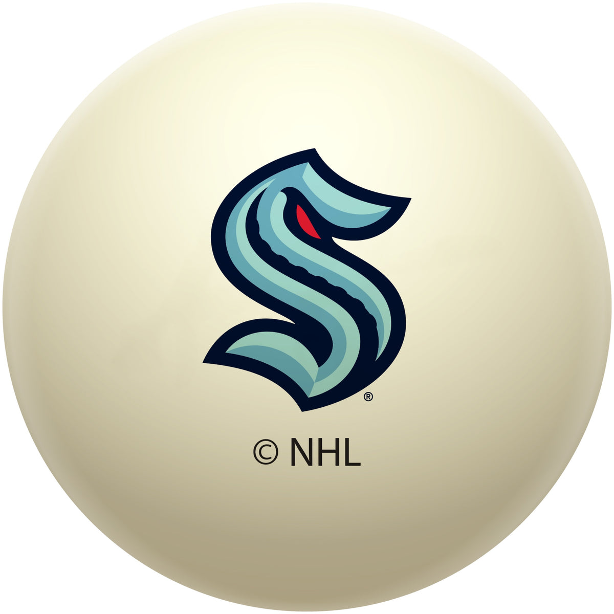 Seattle Kraken NHL regulation pool table cue ball with team logo