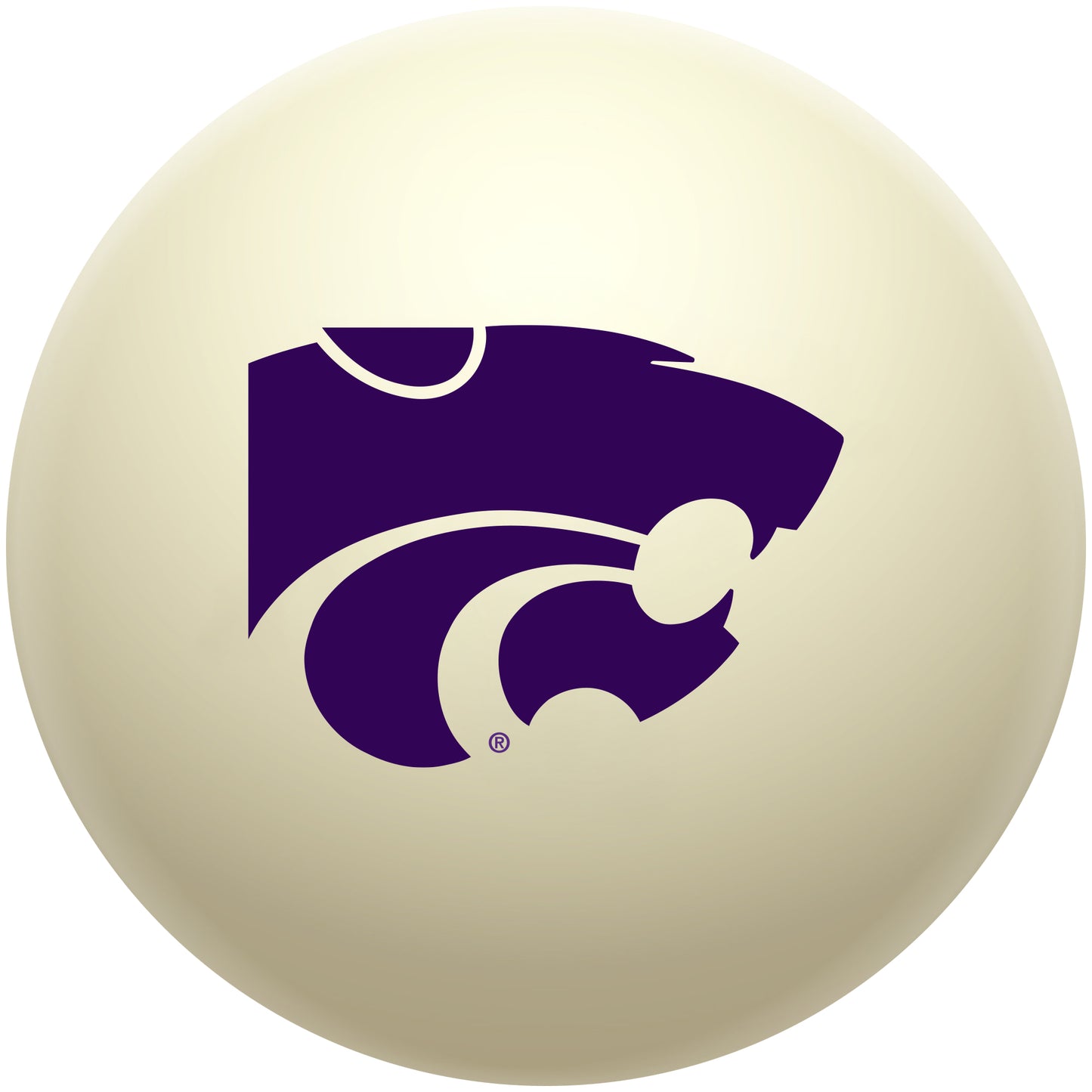 Buy Official Kansas-State-Wildcats-Pool-Cue-Ball Regulation Pool Table Cue Ball   Premium College Billiard Replacement Ball Front View