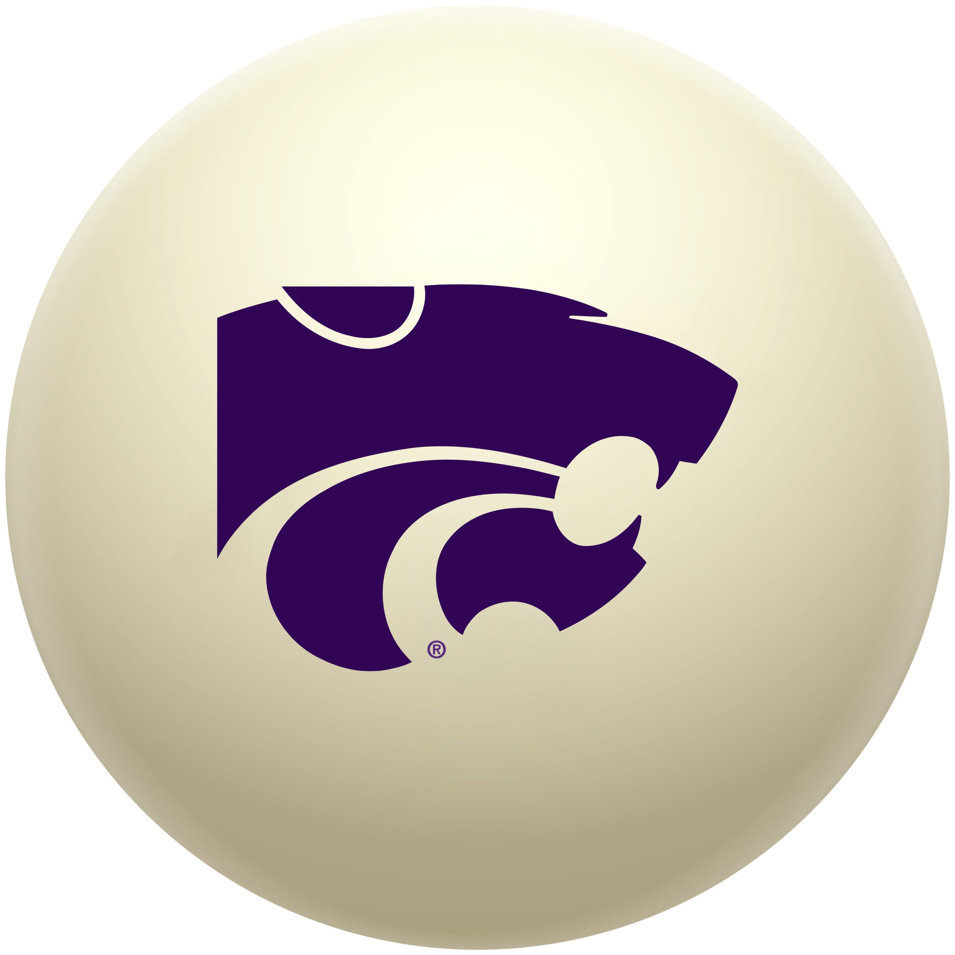 Buy Official Kansas-State-Wildcats-Pool-Cue-Ball Regulation Pool Table Cue Ball   Premium College Billiard Replacement Ball Front View