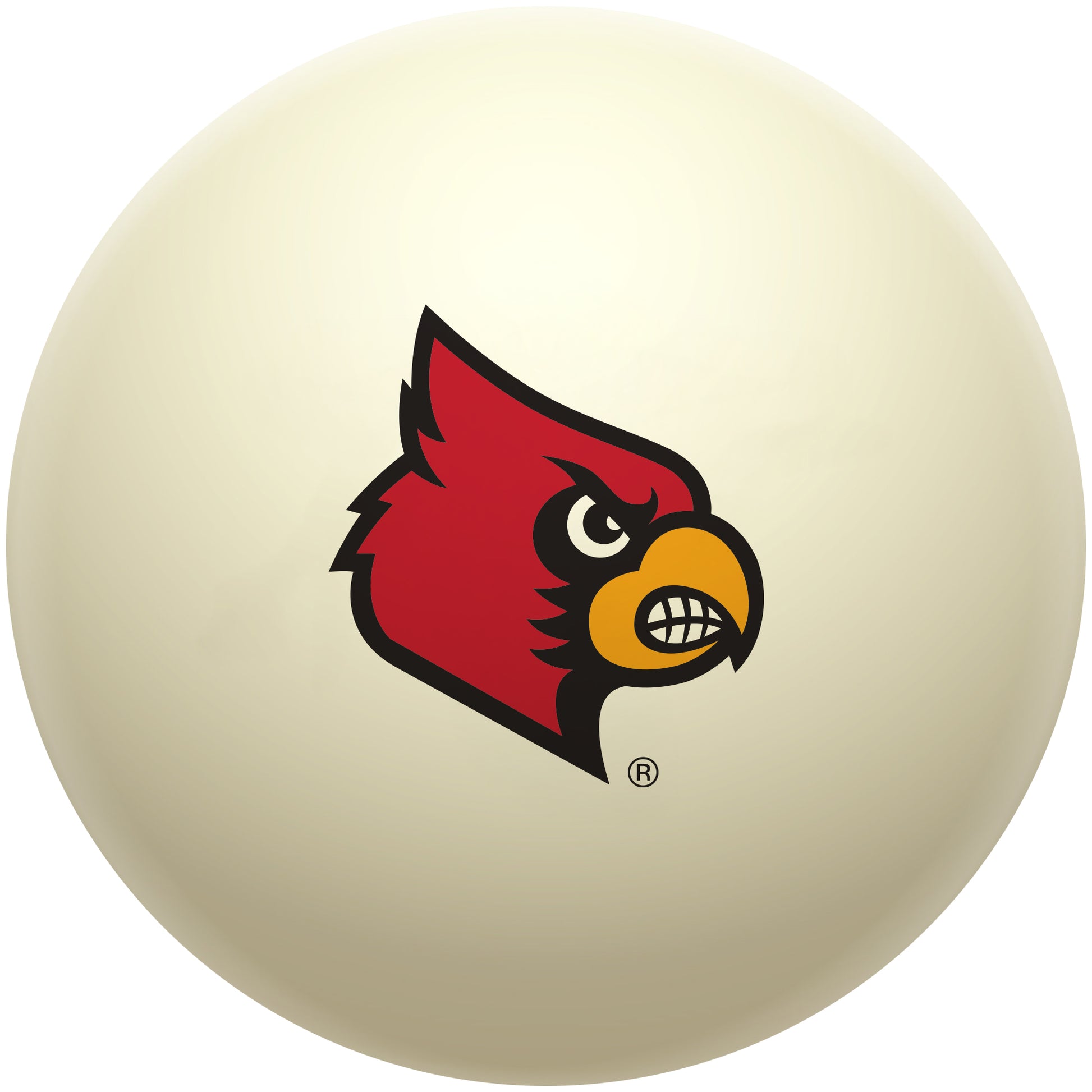 Buy Official Louisville-Cardinals-Pool-Cue-Ball Regulation Pool Table Cue Ball   Premium College Billiard Replacement Ball Front View
