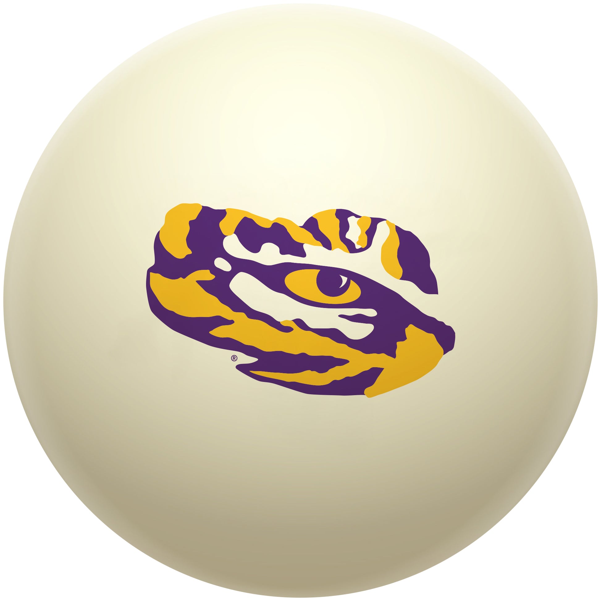 Buy Official Lsu-Tigers-Pool-Cue-Ball Regulation Pool Table Cue Ball   Premium College Billiard Replacement Ball Front View