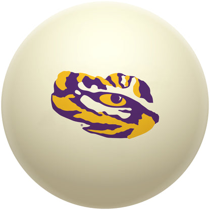 Buy Official Lsu-Tigers-Pool-Cue-Ball Regulation Pool Table Cue Ball   Premium College Billiard Replacement Ball Front View