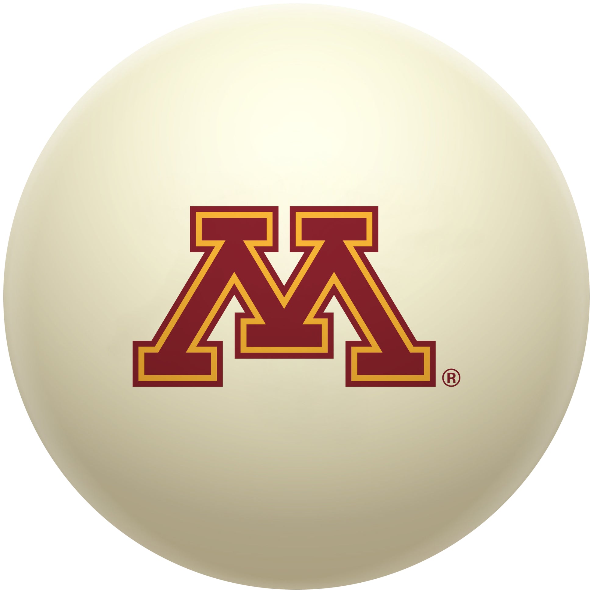 Buy Official Minnesota-Golden-Gophers-Pool-Cue-Ball Regulation Pool Table Cue Ball   Premium College Billiard Replacement Ball Front View