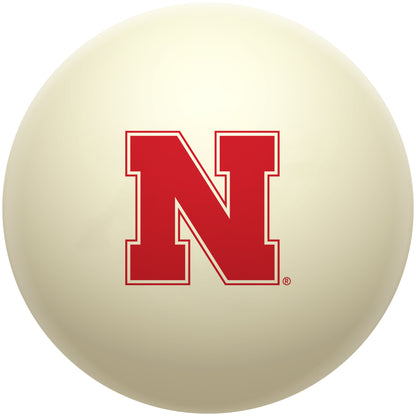 Buy Official Nebraska-Cornhuskers-Pool-Cue-Ball Regulation Pool Table Cue Ball   Premium College Billiard Replacement Ball Front View