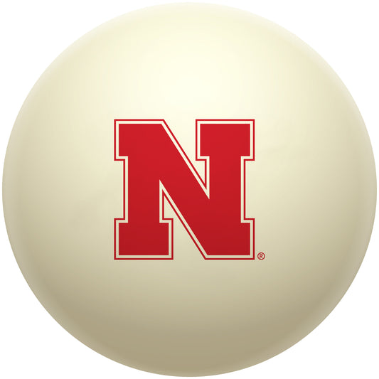 Buy Official Nebraska-Cornhuskers-Pool-Cue-Ball Regulation Pool Table Cue Ball   Premium College Billiard Replacement Ball Front View