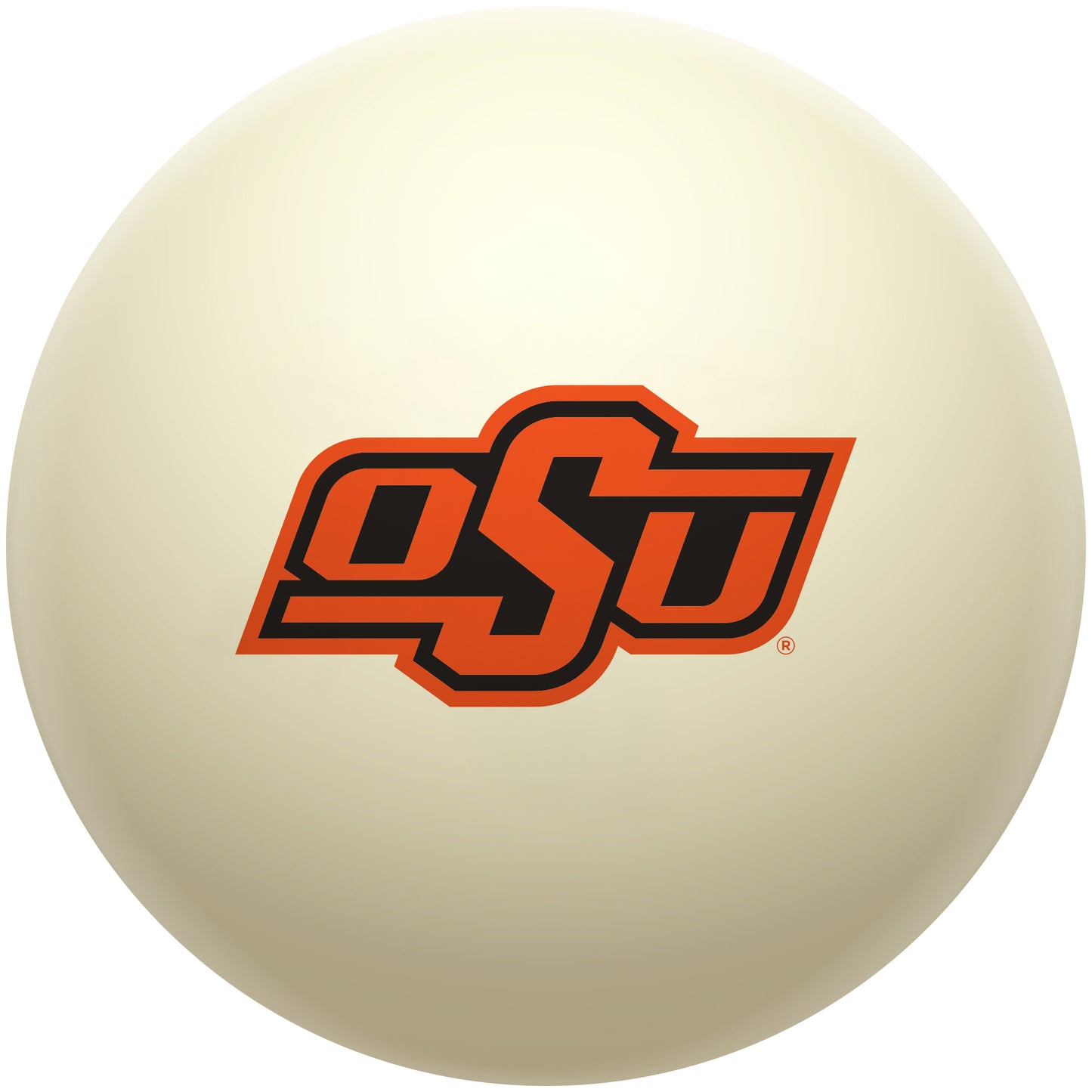 Buy Official Oklahoma-State-Cowboys-Pool-Cue-Ball Regulation Pool Table Cue Ball   Premium College Billiard Replacement Ball Front View