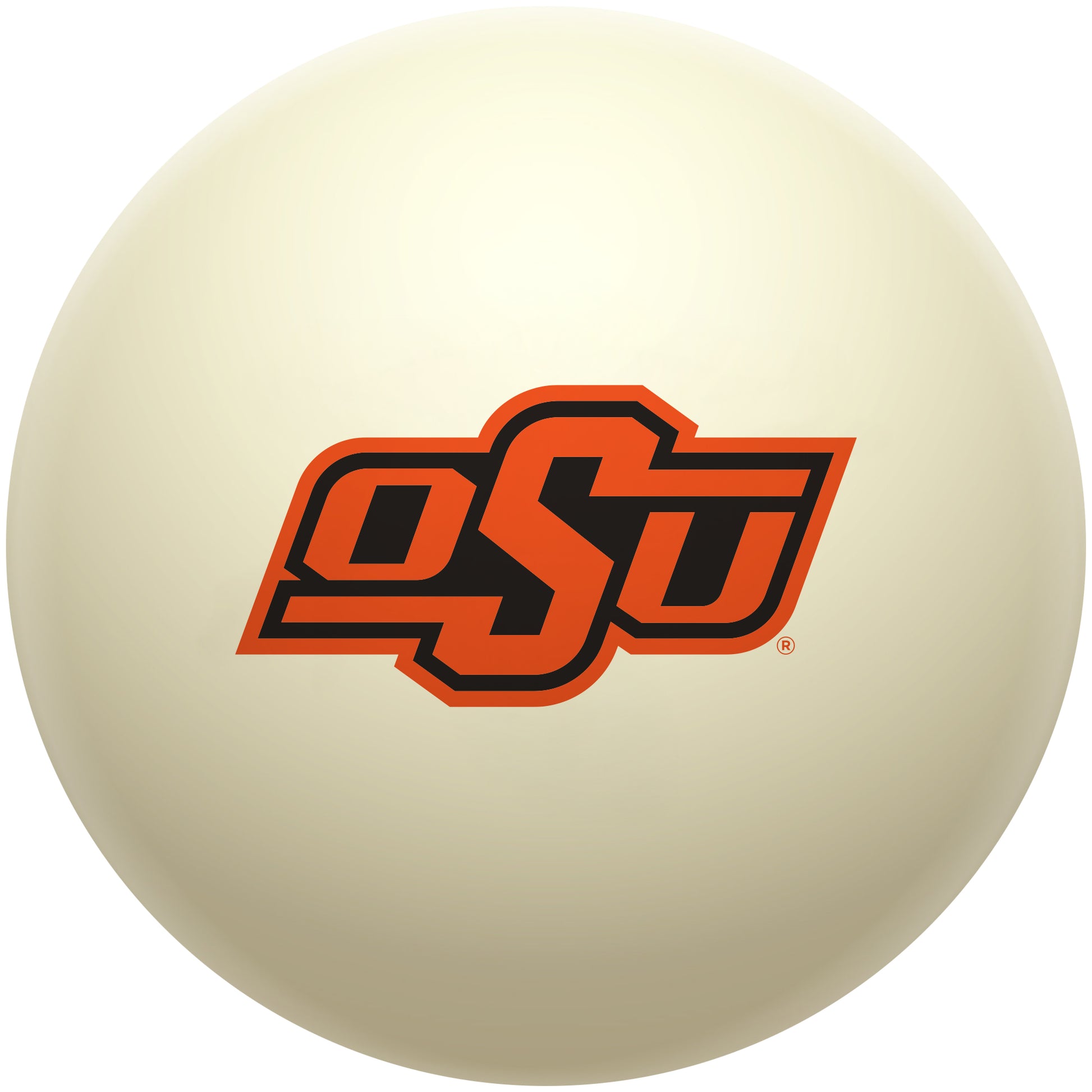 Buy Official Oklahoma-State-Cowboys-Pool-Cue-Ball Regulation Pool Table Cue Ball   Premium College Billiard Replacement Ball Front View