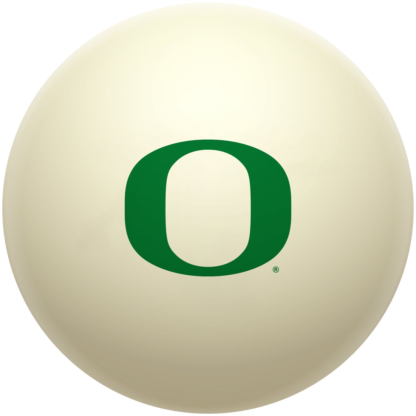 Buy Official Oregon-Ducks-Pool-Cue-Ball Regulation Pool Table Cue Ball   Premium College Billiard Replacement Ball Front View