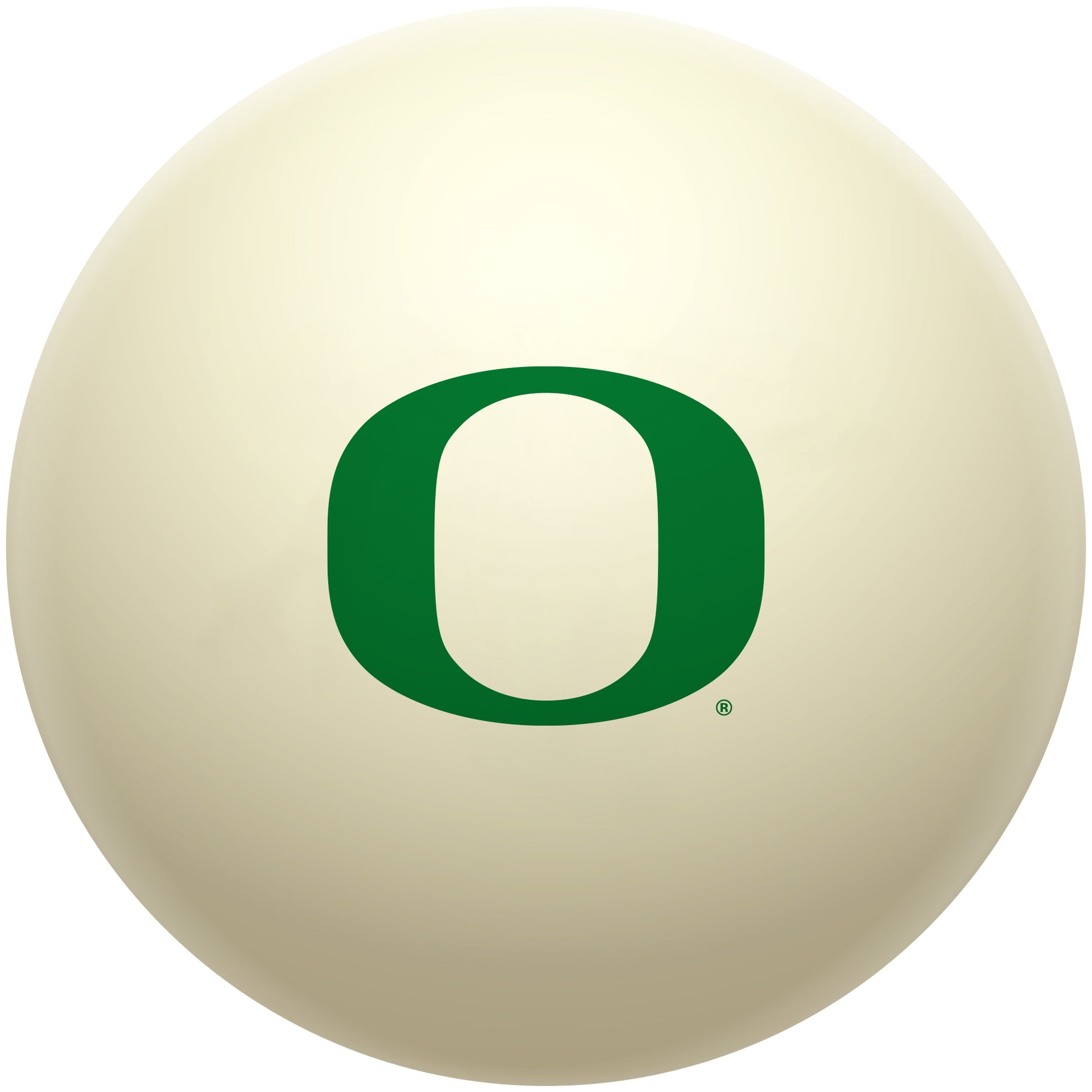 Buy Official Oregon-Ducks-Pool-Cue-Ball Regulation Pool Table Cue Ball   Premium College Billiard Replacement Ball Front View