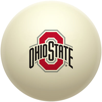 Buy Official Ohio-State-Buckeyes-Pool-Cue-Ball Regulation Pool Table Cue Ball   Premium College Billiard Replacement Ball Front View
