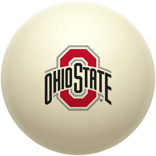 Buy Official Ohio-State-Buckeyes-Pool-Cue-Ball Regulation Pool Table Cue Ball   Premium College Billiard Replacement Ball Front View