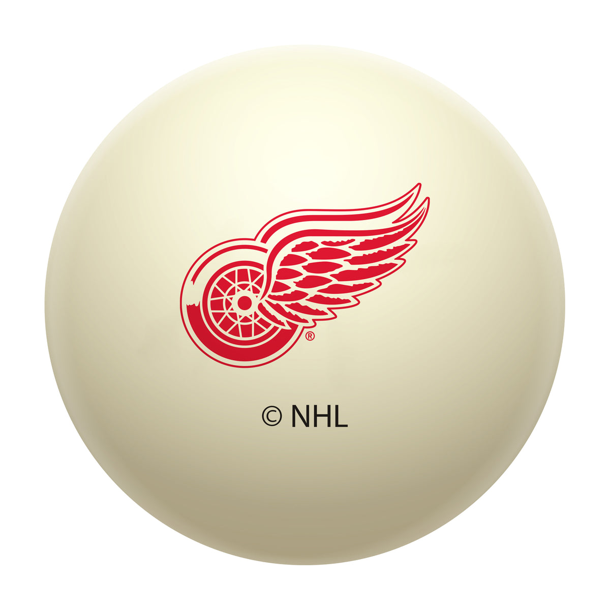 Detroit Red Wings NHL regulation pool table cue ball with team logo