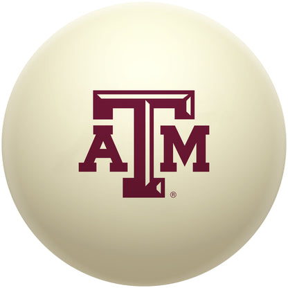 Buy Official Texas-Am-Aggies-Pool-Cue-Ball Regulation Pool Table Cue Ball   Premium College Billiard Replacement Ball Front View