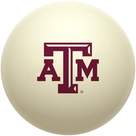 Buy Official Texas-Am-Aggies-Pool-Cue-Ball Regulation Pool Table Cue Ball   Premium College Billiard Replacement Ball Front View