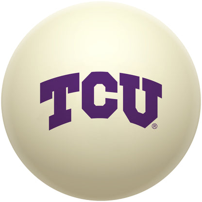 Buy Official Tcu-Horned-Frogs-Pool-Cue-Ball Regulation Pool Table Cue Ball   Premium College Billiard Replacement Ball Front View