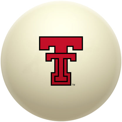 Buy Official Texas-Tech-Red-Raiders-Pool-Cue-Ball Regulation Pool Table Cue Ball   Premium College Billiard Replacement Ball Front View