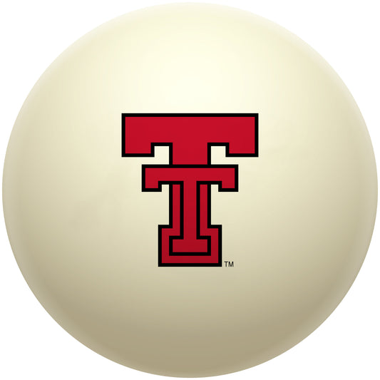 Buy Official Texas-Tech-Red-Raiders-Pool-Cue-Ball Regulation Pool Table Cue Ball   Premium College Billiard Replacement Ball Front View