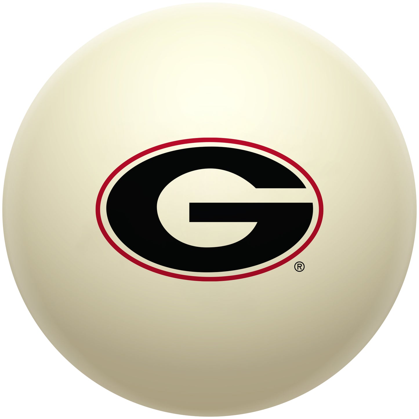 Buy Official Georgia-Bulldogs-Pool-Cue-Ball Regulation Pool Table Cue Ball   Premium College Billiard Replacement Ball Front View