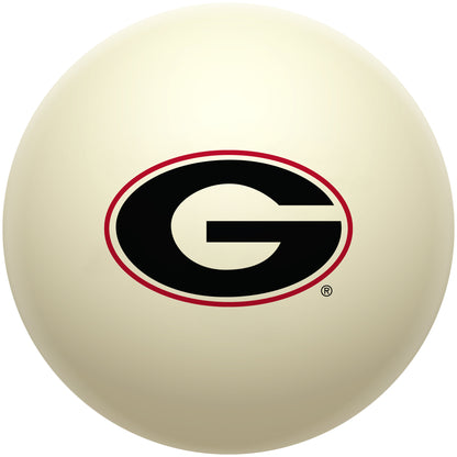 Buy Official Georgia-Bulldogs-Pool-Cue-Ball Regulation Pool Table Cue Ball   Premium College Billiard Replacement Ball Front View