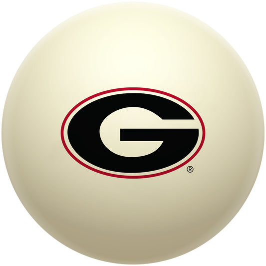Buy Official Georgia-Bulldogs-Pool-Cue-Ball Regulation Pool Table Cue Ball   Premium College Billiard Replacement Ball Front View