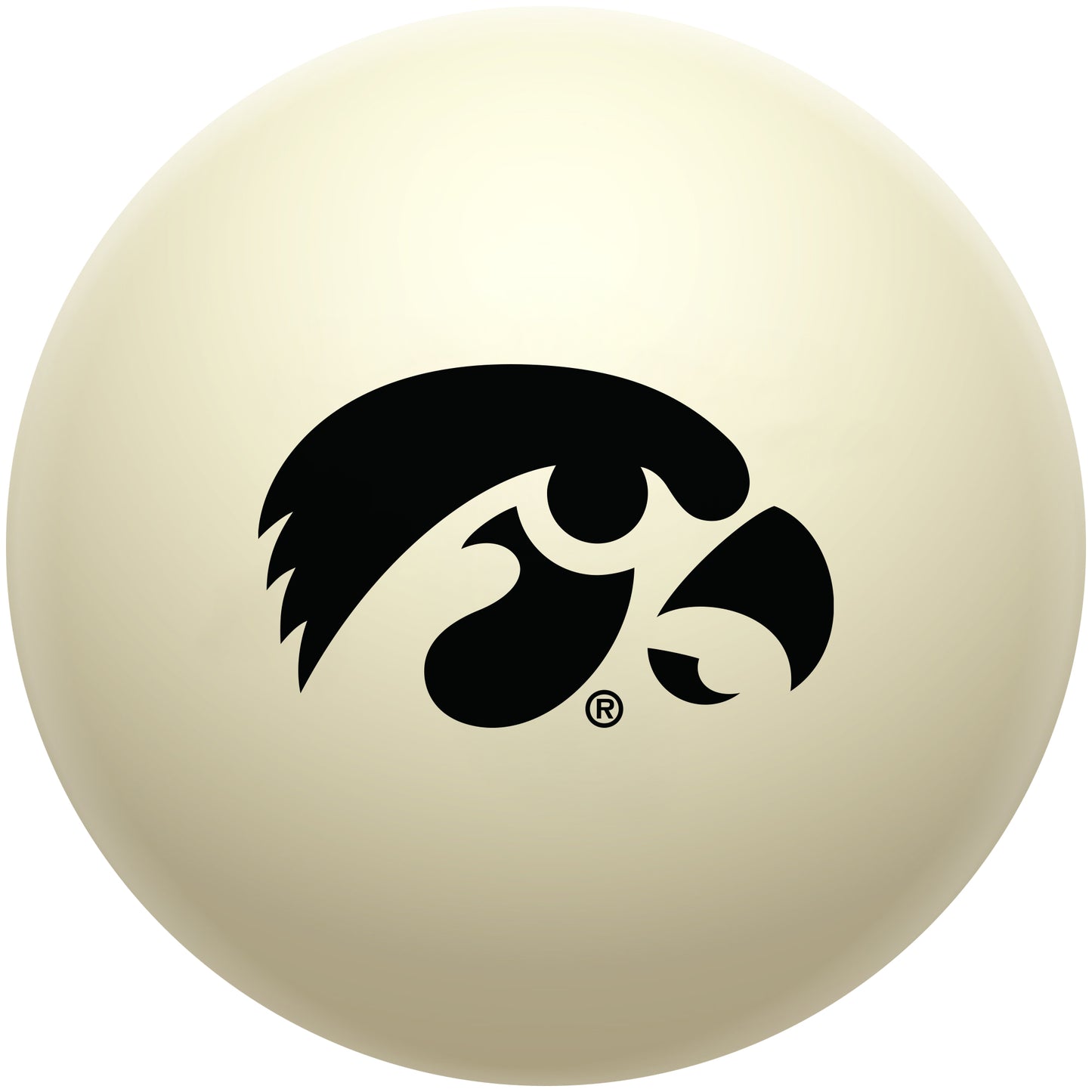 Buy Official Iowa-Hawkeyes-Pool-Cue-Ball Regulation Pool Table Cue Ball   Premium College Billiard Replacement Ball Front View
