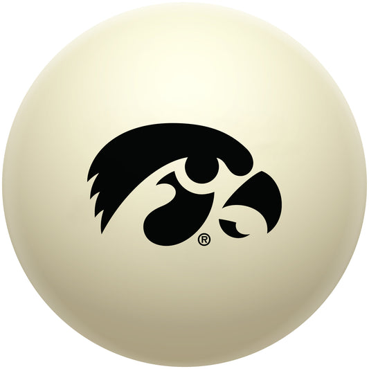 Buy Official Iowa-Hawkeyes-Pool-Cue-Ball Regulation Pool Table Cue Ball   Premium College Billiard Replacement Ball Front View