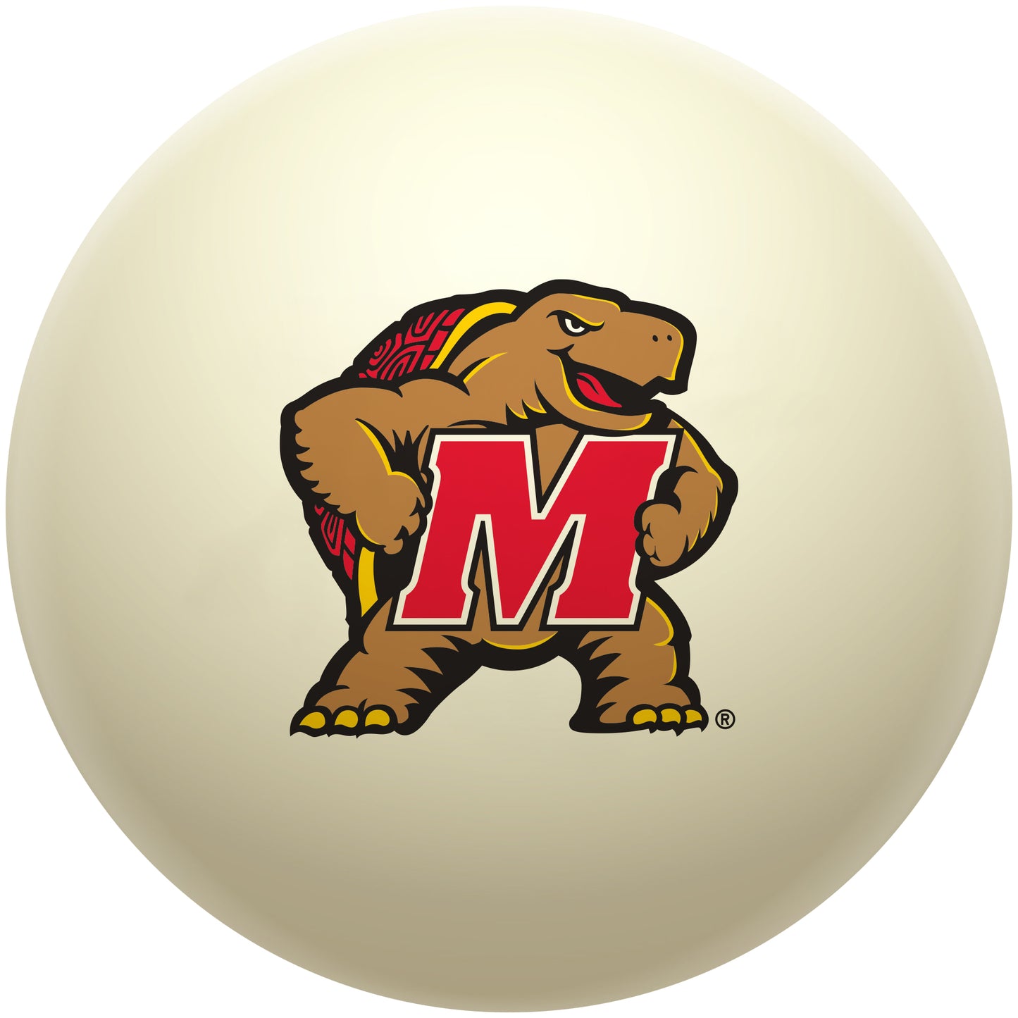 Buy Official Maryland-Terrapins-Pool-Cue-Ball Regulation Pool Table Cue Ball   Premium College Billiard Replacement Ball Front View
