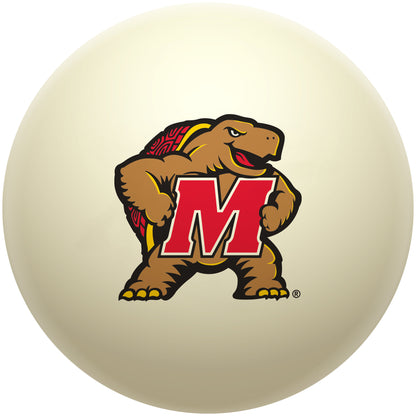 Buy Official Maryland-Terrapins-Pool-Cue-Ball Regulation Pool Table Cue Ball   Premium College Billiard Replacement Ball Front View