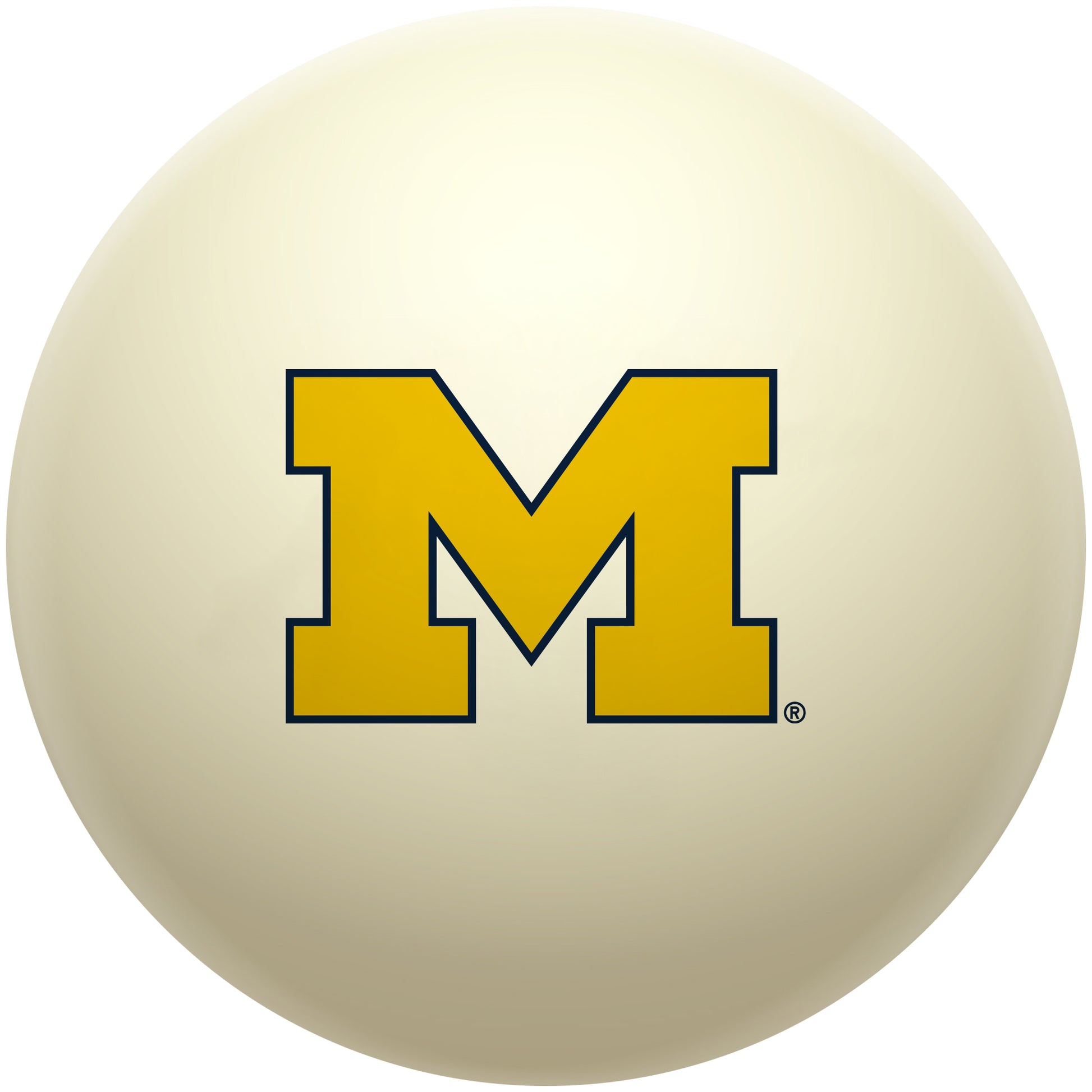 Buy Official Michigan-Wolverines-Pool-Cue-Ball Regulation Pool Table Cue Ball   Premium College Billiard Replacement Ball Front View