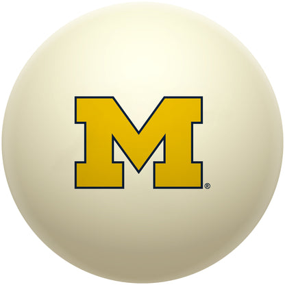 Buy Official Michigan-Wolverines-Pool-Cue-Ball Regulation Pool Table Cue Ball   Premium College Billiard Replacement Ball Front View