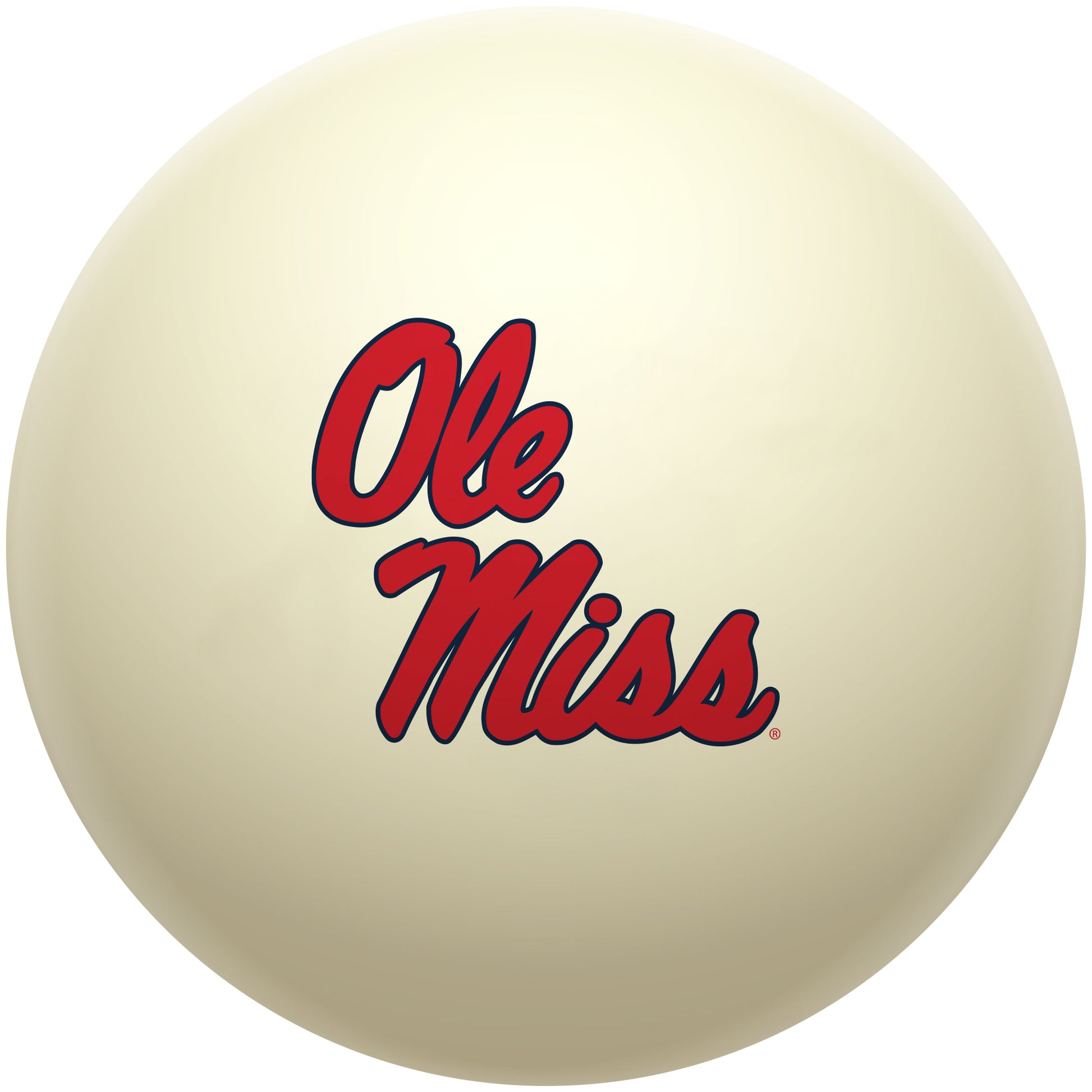 Buy Official Mississippi-Rebels-Pool-Cue-Ball Regulation Pool Table Cue Ball   Premium College Billiard Replacement Ball Front View